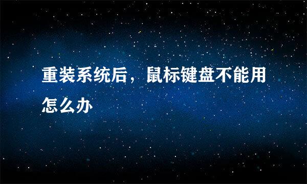 重装系统后,鼠标键盘不能用怎么办