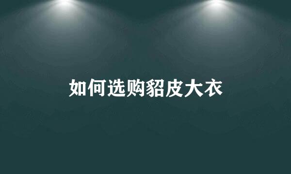 如何选购貂皮大衣