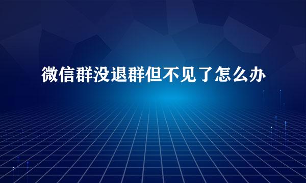 微信群没退群但不见了怎么办