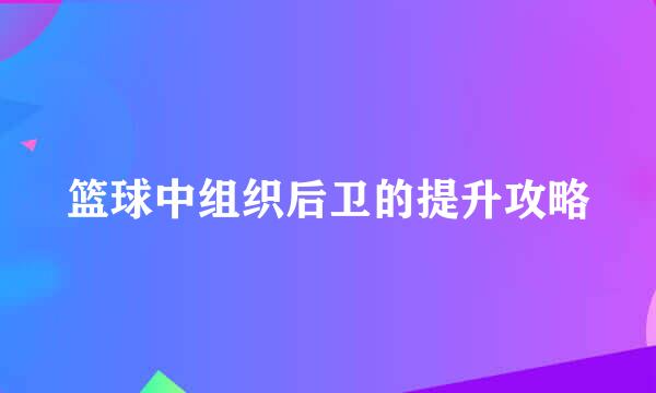 篮球中组织后卫的提升攻略