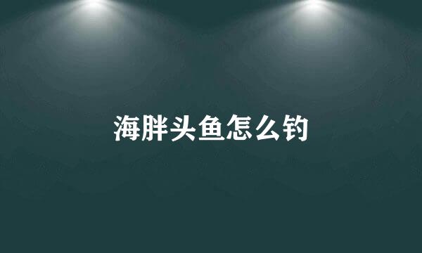 海胖头鱼怎么钓