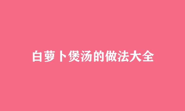 白萝卜煲汤的做法大全