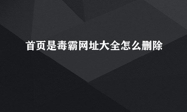首页是毒霸网址大全怎么删除