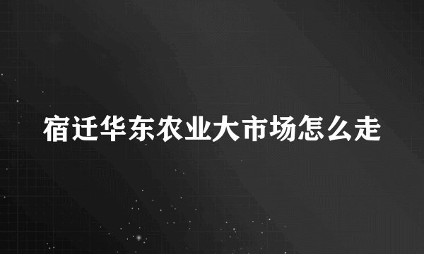 宿迁华东农业大市场怎么走