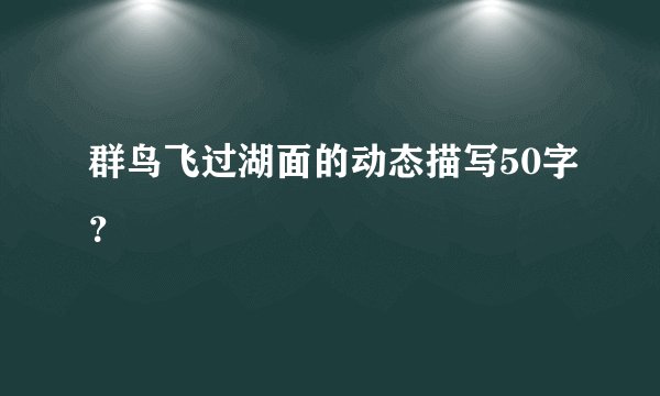 群鸟飞过湖面的动态描写50字?