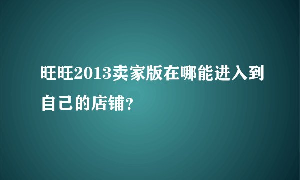 旺旺2013卖家版在哪能进入到自己的店铺？