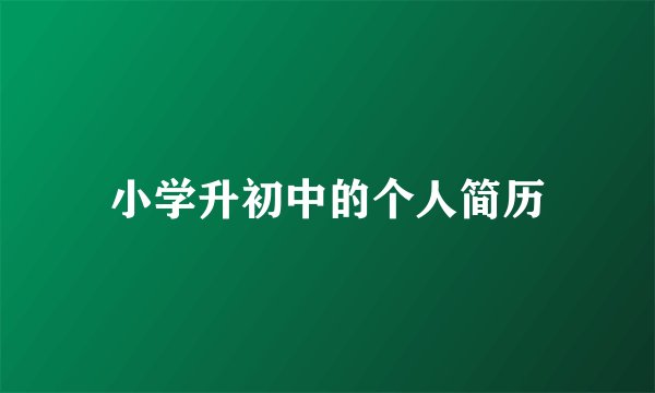 小学升初中的个人简历