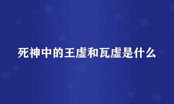 死神中的王虚和瓦虚是什么