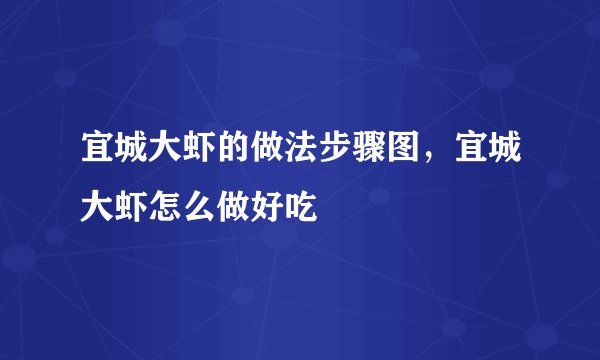 宜城大虾的做法步骤图，宜城大虾怎么做好吃