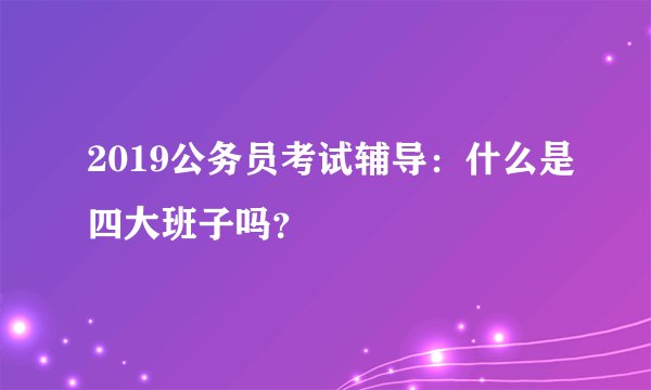 2019公务员考试辅导：什么是四大班子吗？