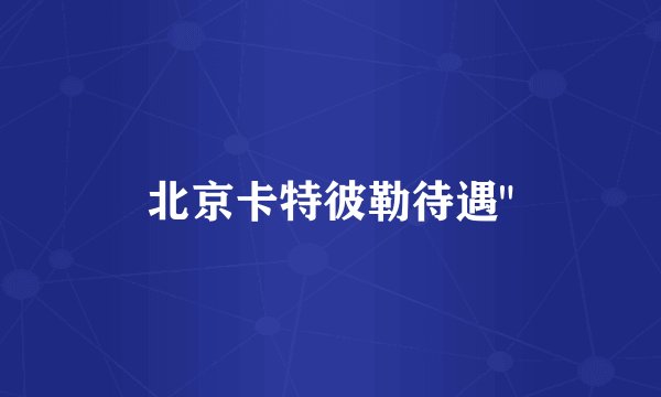 北京卡特彼勒待遇