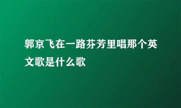 郭京飞在一路芬芳里唱那个英文歌是什么歌
