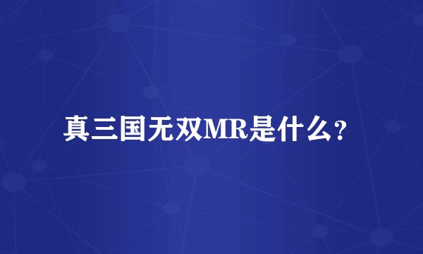 真三国无双MR是什么？