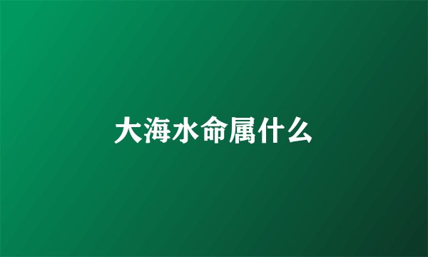 大海水命属什么