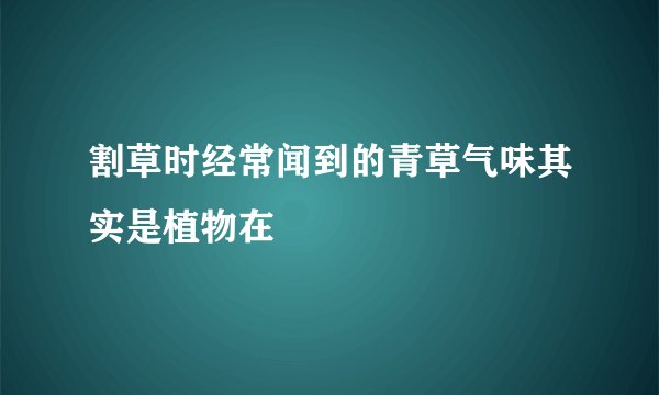 割草时经常闻到的青草气味其实是植物在