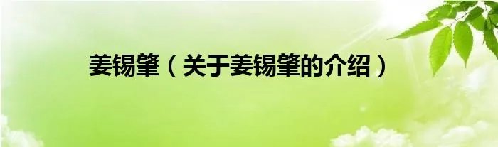 姜锡肇(关于姜锡肇的介绍)