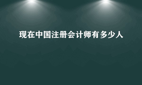 现在中国注册会计师有多少人