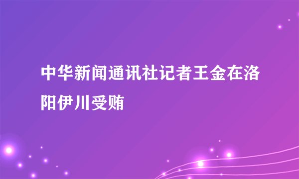 中华新闻通讯社记者王金在洛阳伊川受贿