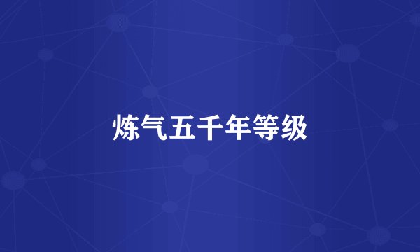 炼气五千年等级