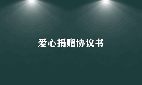 爱心捐赠协议书