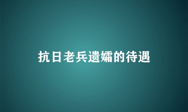 抗日老兵遗孀的待遇