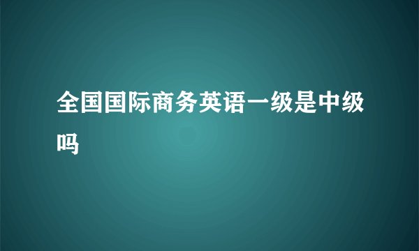 全国国际商务英语一级是中级吗