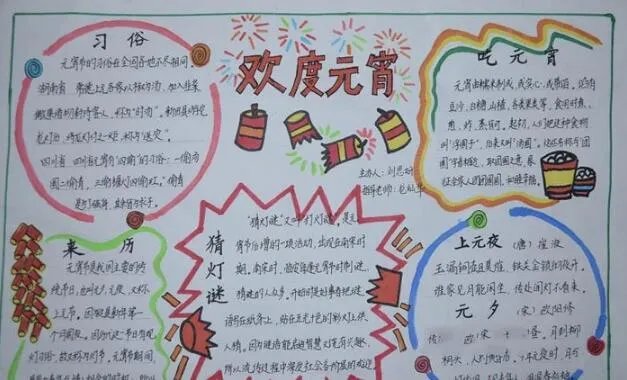2021元宵节手抄报一等奖 元宵节手抄报简单又可爱2021