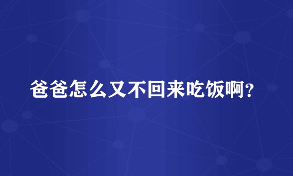 爸爸怎么又不回来吃饭啊？