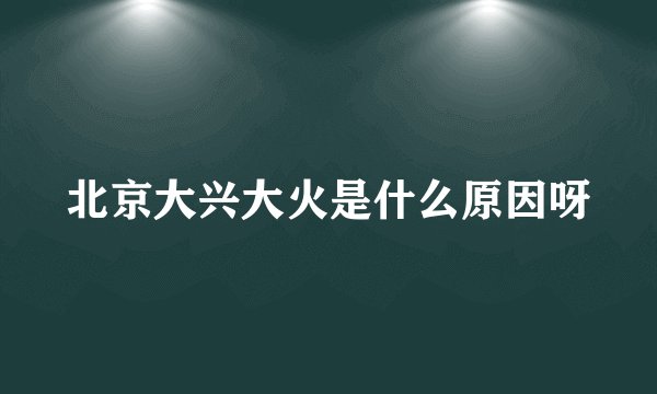 北京大兴大火是什么原因呀