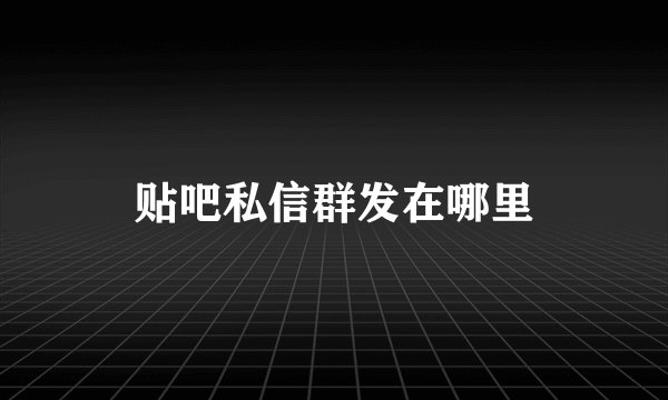贴吧私信群发在哪里