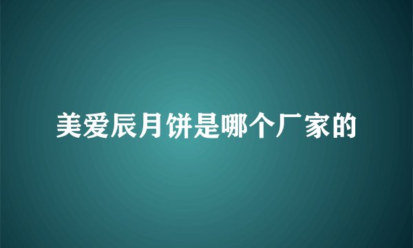 美爱辰月饼是哪个厂家的