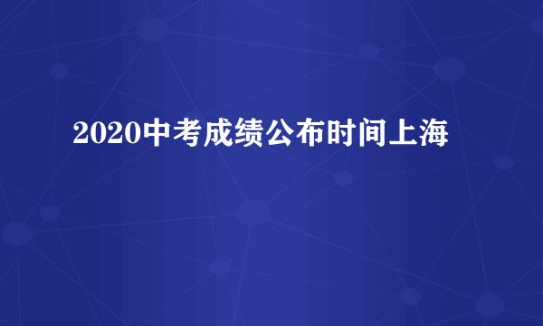 2020中考成绩公布时间上海