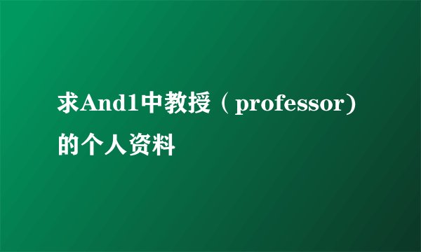 求And1中教授（professor)的个人资料