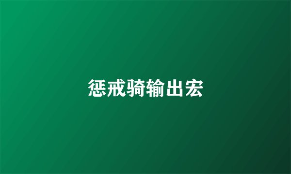 惩戒骑输出宏