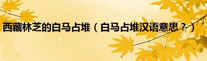 西藏林芝的白马占堆（白马占堆汉语意思？）