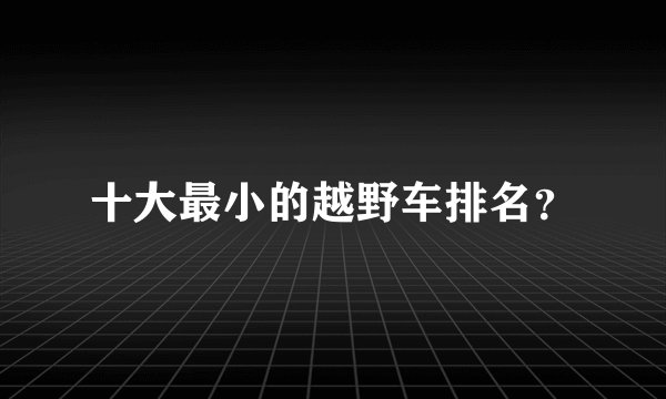 十大最小的越野车排名？