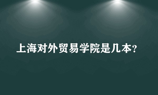 上海对外贸易学院是几本？