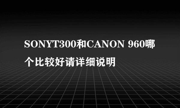 SONYT300和CANON 960哪个比较好请详细说明