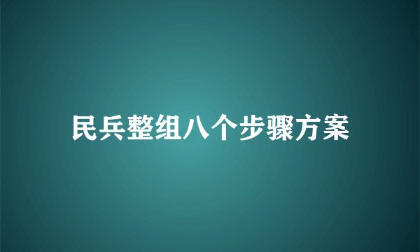 民兵整组八个步骤方案