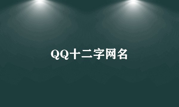 QQ十二字网名