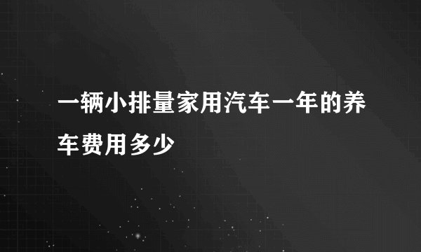 一辆小排量家用汽车一年的养车费用多少