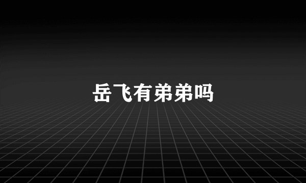 岳飞有弟弟吗
