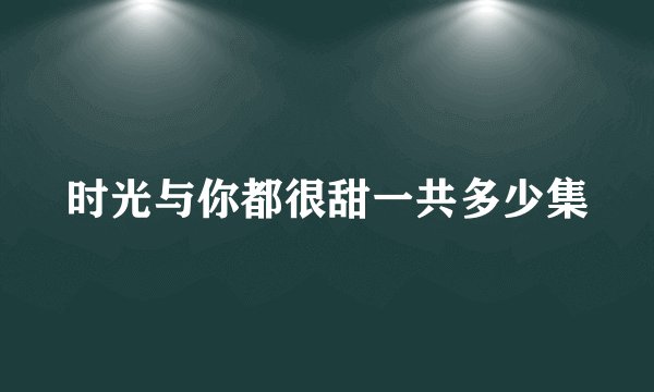 时光与你都很甜一共多少集