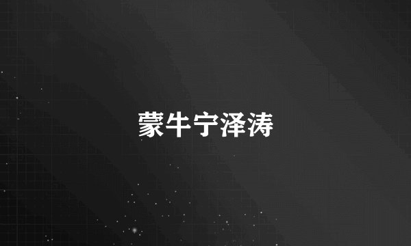 蒙牛宁泽涛