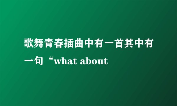 歌舞青春插曲中有一首其中有一句“what about