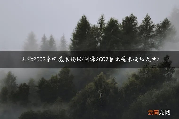 刘谦2009春晚魔术揭秘大全 刘谦2009春晚魔术揭秘