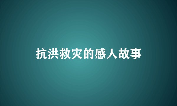抗洪救灾的感人故事
