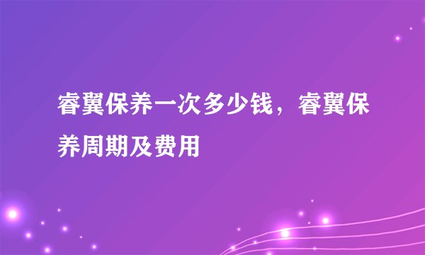睿翼保养一次多少钱，睿翼保养周期及费用