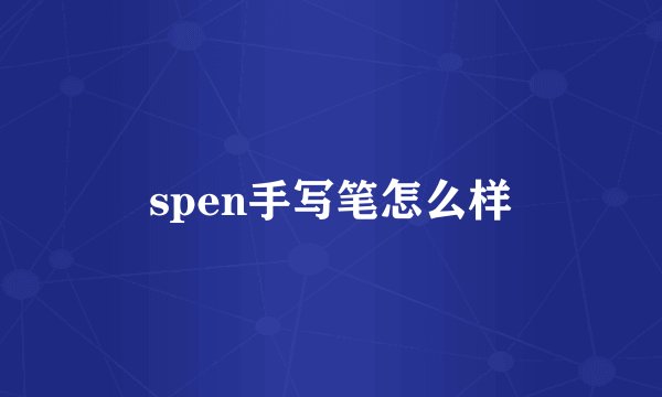 spen手写笔怎么样