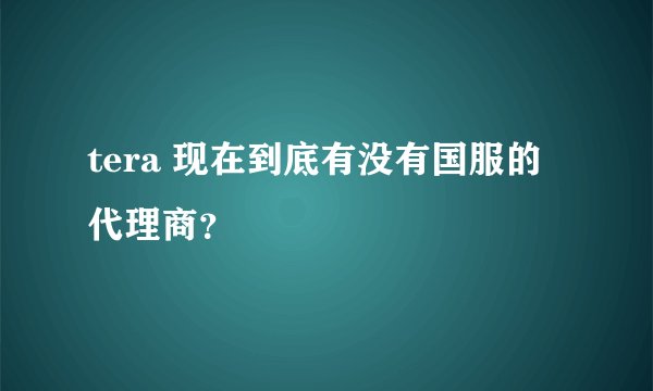 tera 现在到底有没有国服的代理商？